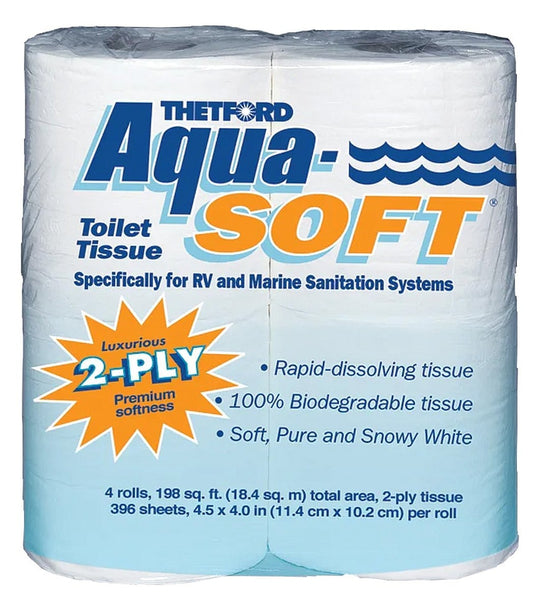Thetford AQUA SOFT Toilettenpapier 12x Thetford AQUA SOFT WC-Papier Für Camping, Wohnmobil Und Boot – Weich Und Löslich