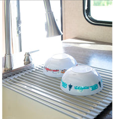 Roll-up dish drainer